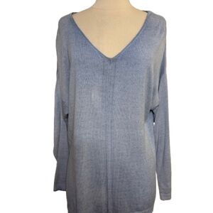 Venti6 Women's V-Neck Light Blue Sweater